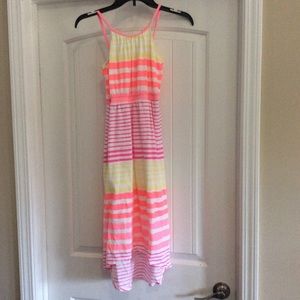 girls SO neon colored sleeveless hi-lo maxi dress